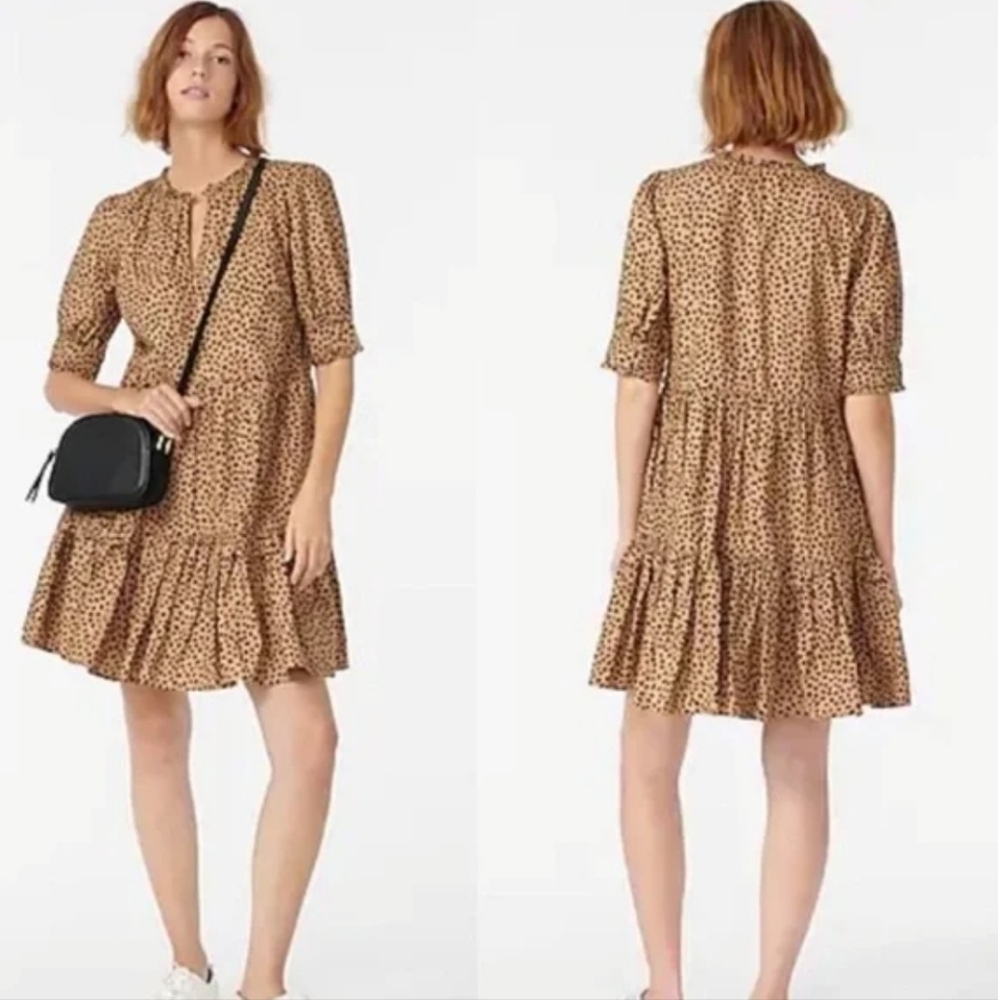 J. CREW Babydoll Animal Print Dress Size XS